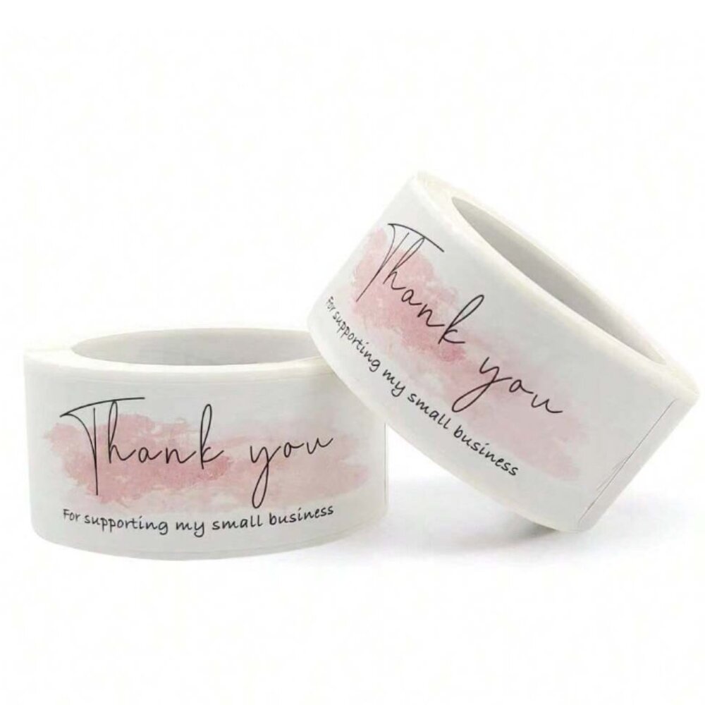NEW THANK YOU FOR SUPPORTING MY SMALL BUSINESS LABEL STICKERS 4 ROLLS 480 TOTAL